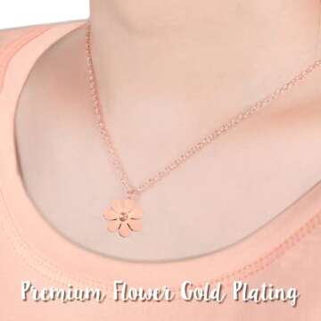 Pop Fizz Designs Flower Girl Gift Necklace (Set of 2) | Girls' Jewelry from Bride | Eucalyptus Desig...