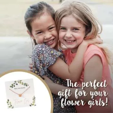 Pop Fizz Designs Flower Girl Gift Necklace (Set of 2) | Girls' Jewelry from Bride | Eucalyptus Design (Proposal)