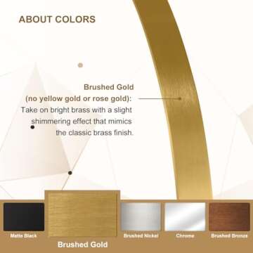 ANDY STAR Round Gold Mirror, 30'' Brass Mirror with Brushed Gold Frame, Wall Mounted Stainless Steel Metal Frame Round Mirror for Bathroom, Living Room, Bedroom