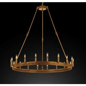 Gallery Wrought Iron Vintage Barn Metal Castile One Tier Chandelier for Rustic and Industrial Spaces