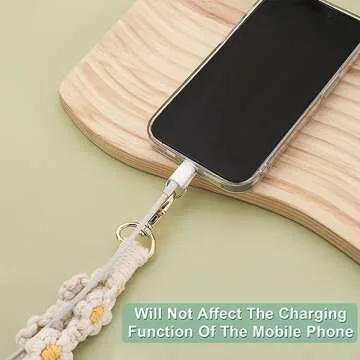 Boho Macrame Phone Wrist Strap Set for Stylish Security