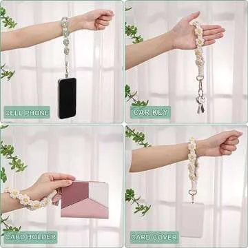 Boho Macrame Phone Wrist Strap Set for Stylish Security
