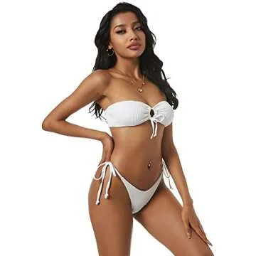 Stylish ZAFUL O Ring Bandeau Bikini Set for Women