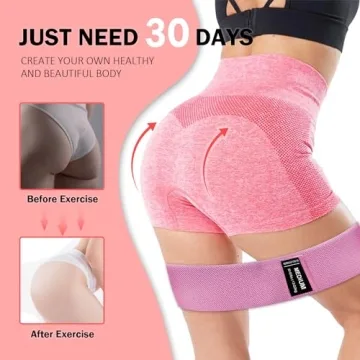 KANGFITER Non-Slip Fabric Resistance Bands for All Workouts