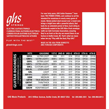 GHS Boomers GBXL Electric Guitar Strings for Bright Sound