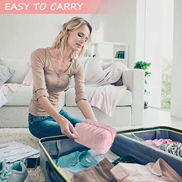 Makeup Bag with Macaron Colors, Preppy Makeup Pouch, Cute Kawaii Furry Make up Case, Cosmetic Travel Bag with Zipper,Multi-functional Sweet and Soft Coin Pouch for Womens…