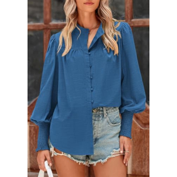 PRETTYGARDEN Women Button Down Shirt for Fall 2024