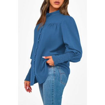 PRETTYGARDEN Women Button Down Shirt for Fall 2024
