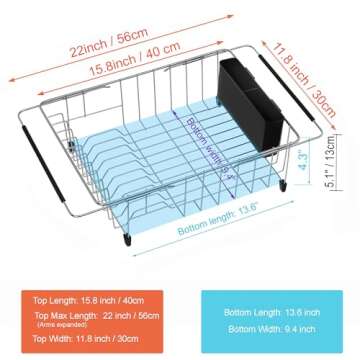 iPEGTOP Expandable Multifunctional Dish Drying Rack, Over The Sink, in Sink Or On Counter Dish Drain...