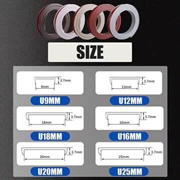 Edge Protector for Furniture, U Shape Edge Banding, Corner Protectors and Furniture Edge, Plastic Edge Trim, for Cabinet Repair Restoration and Wood Veneer (1/2''x9.8' Grey)