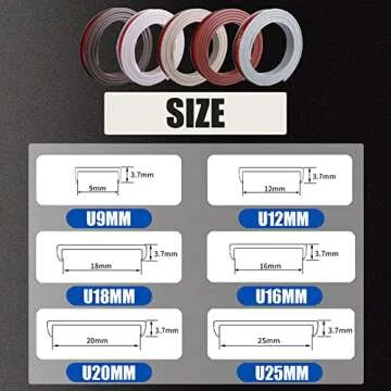 Edge Protector for Furniture, U Shape Edge Banding, Corner Protectors and Furniture Edge, Plastic Edge Trim, for Cabinet Repair Restoration and Wood Veneer (1/2''x9.8' Grey)