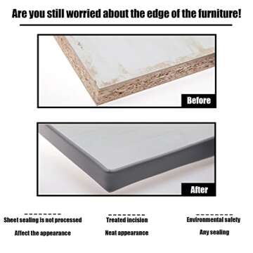 Edge Protector for Furniture, U Shape Edge Banding, Corner Protectors and Furniture Edge, Plastic Edge Trim, for Cabinet Repair Restoration and Wood Veneer (1/2''x9.8' Grey)
