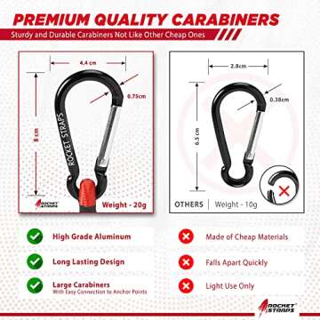 Rocket Straps Bungee Cords - Premium Heavy Duty Assortment