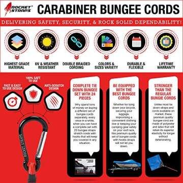 Rocket Straps Bungee Cords - Premium Heavy Duty Assortment