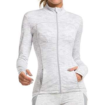 GYM RAINBOW Workout Jackets for Women, Full Zip Slim Fit Lightweight Athletic Running Sports Track J...