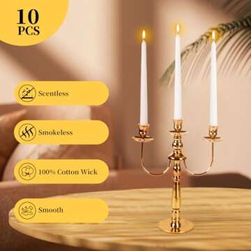 Elegant KONNI White Taper Candles for All Occasions