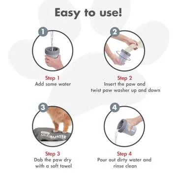 Dexas MudBuster Portable Dog Paw Cleaner, Premium Quality Small Light Gray Pet Accessory