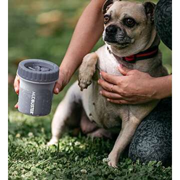 Dexas MudBuster Portable Dog Paw Cleaner, Premium Quality Small Light Gray Pet Accessory