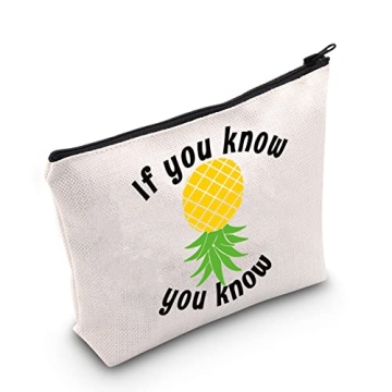 MNIGIU Funny Pineapple Cosmetic Bag Upside Down Pineapple Makeup Bag Swinger Gift Party Gift