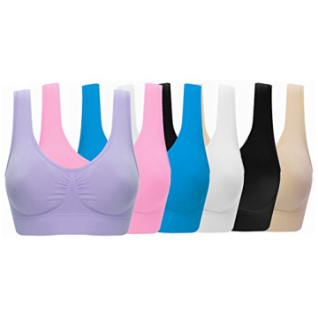 Women's Comfort Workout Sports Bra Low-Impact Activity Sleep Bras Pack of 6 M