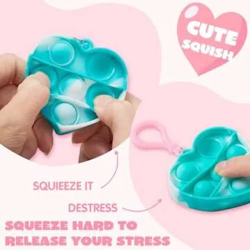 JOYIN 28 Packs Valentines Day Gift Cards with Pop Bubble Fidget Toys Heart Keychain, Stress Relief Fidget Toy for Kids Adult Party Favors, School Classmate Valentines Gifts