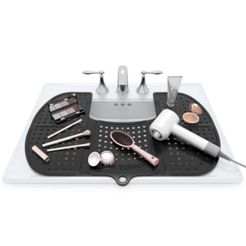 Sink Topper Foldable Sink Cover - Heat Resistant Silicone Beauty Organizer for Bathroom