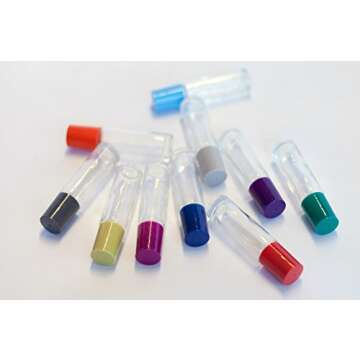 The Root and Petal Set of 10 Multicolored Glass Roller Bottles with Glass Balls for Essential Oils - The Original Palette