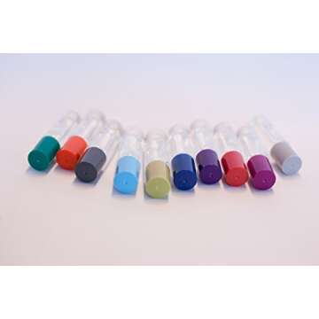 The Root and Petal Set of 10 Multicolored Glass Roller Bottles with Glass Balls for Essential Oils - The Original Palette