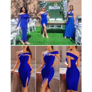 Meilun Women's One Shoulder Bandage Dress for Weddings
