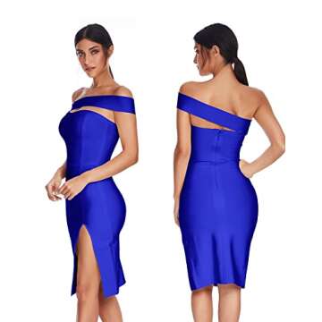Meilun Women's One Shoulder Bandage Dress for Weddings