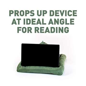 Peeramid Bookrest - Book Holder Stand for Hands Free Reading - Soft Pillow Design Holds Books, Tablets, E-Readers, Kindles & iPads – Use on The Bed, Couch, Floor, Desk, Table, Lap & More - Sage
