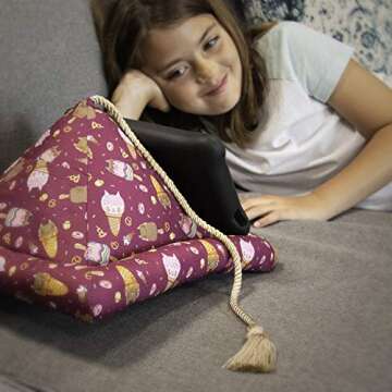 Peeramid Bookrest - Book Holder Stand for Hands Free Reading - Soft Pillow Design Holds Books, Tablets, E-Readers, Kindles & iPads – Use on The Bed, Couch, Floor, Desk, Table, Lap & More - Sage