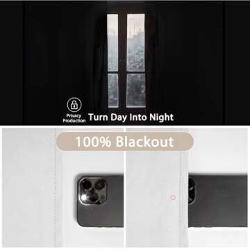 Rose Home Fashion Thermal Insulated Blackout Curtain Liner 2 Panels Per Set-Ring Included- 100% Dark...