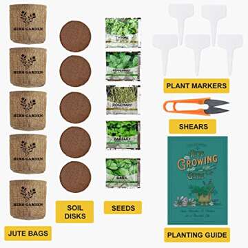 Indoor Herb Garden Starter Kit with Non-GMO Seeds and Tools