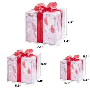 FUNPENY LED Lighted Gift Boxes for Christmas Decor