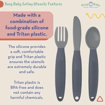 Busy Baby Safe Eating Utensils for Toddlers & Infants