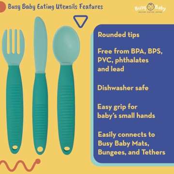 Busy Baby Safe Eating Utensils for Toddlers & Infants