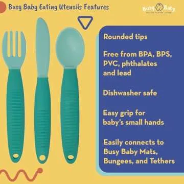 Busy Baby Safe Eating Utensils for Toddlers & Infants