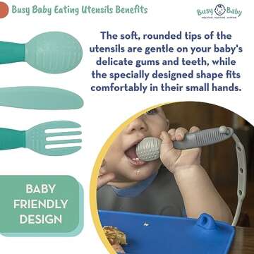 Busy Baby Safe Eating Utensils for Toddlers & Infants