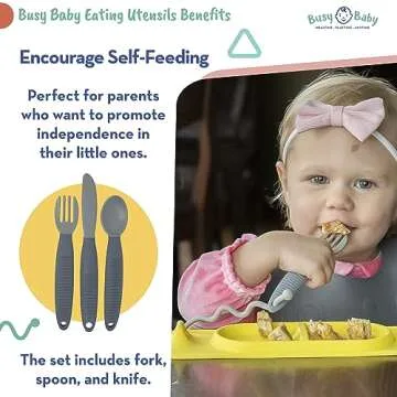 Busy Baby Safe Eating Utensils for Toddlers & Infants