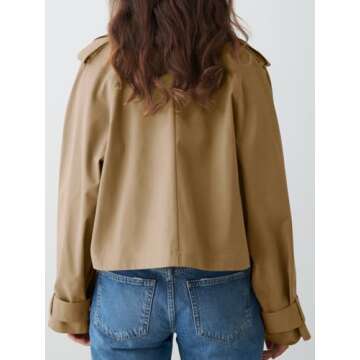 Tankaneo Women’s Cropped Trench Coat – Stylish & Comfortable