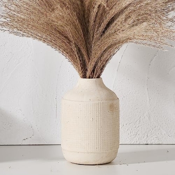SIDUCAL Ceramic Rustic Farmhouse Vase | 7 Inch Pottery Decorative Flower Vase for Home Decor | Sand ...