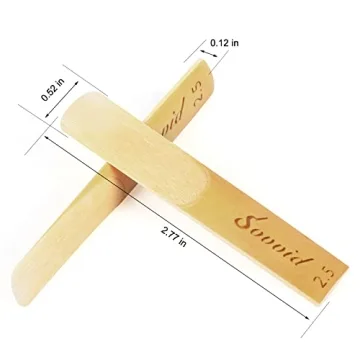Sovvid 10 Pack Bb Clarinet Reeds in Plastic Box - Strength 2.5, Thinner Tip for Easy Play