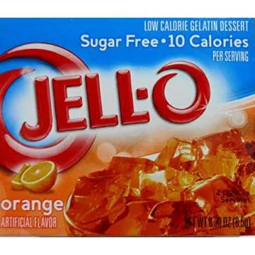 Jell-O Orange Flavor Sugar-Free Gelatin Mix - 0.30 Ounce (8.5G)