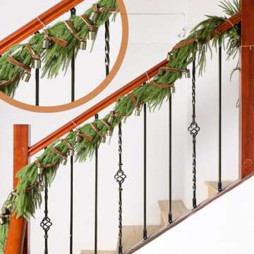 Hungdao 6 Yards Brown Velvet Christmas Tree Ribbon Garland with Rusty Jingle Bell Neutral Rustic Christmas Bell Garland Cozy Decorative for Xmas Tree Fireplace Holiday Wedding Mantle Indoor Decor