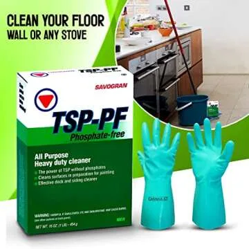 Centaurus AZ Savogran TSP-PF/TSP Replacement - all-surface cleaner - oil greasy dirt remover- Ideal for Wood and Floor - Paint Stripper Sludge, Available with Hand Safety Premium Quality Gloves- 1LB