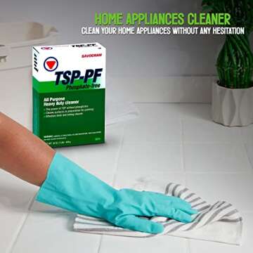 Centaurus AZ Savogran TSP-PF/TSP Replacement - all-surface cleaner - oil greasy dirt remover- Ideal for Wood and Floor - Paint Stripper Sludge, Available with Hand Safety Premium Quality Gloves- 1LB