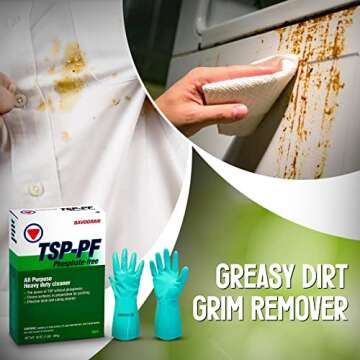 Centaurus AZ Savogran TSP-PF/TSP Replacement - all-surface cleaner - oil greasy dirt remover- Ideal for Wood and Floor - Paint Stripper Sludge, Available with Hand Safety Premium Quality Gloves- 1LB