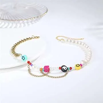 Happy Go Lucky Necklace Handmade Y2k Jewelry for Women