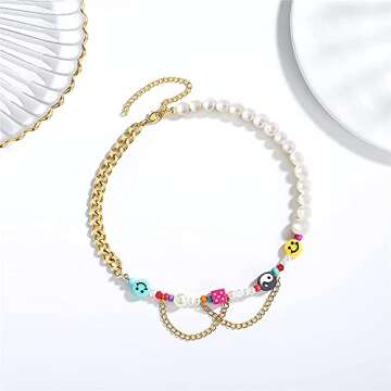 Happy Go Lucky Necklace Handmade Y2k Jewelry for Women